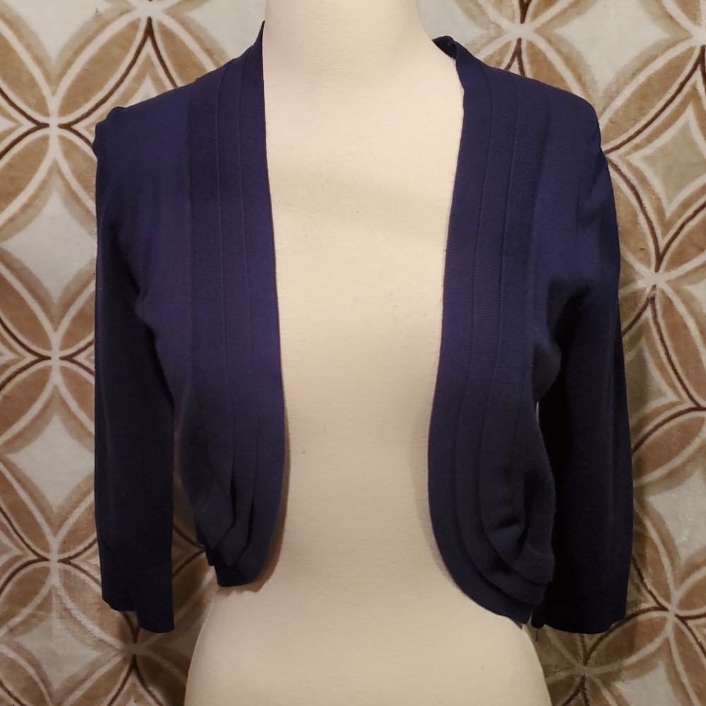RN Studio Blue Sweater Shrug Small Good Condition